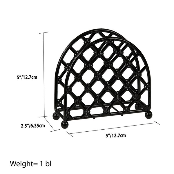 Home Basics Home Basics Lattice Collection Free-Standing Napkin Holder, Black - ZOR96192