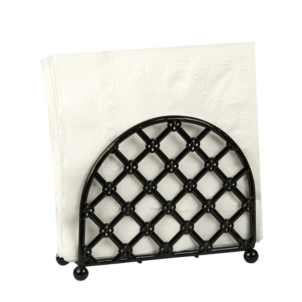 Home Basics Home Basics Lattice Collection Free-Standing Napkin Holder, Black - ZOR96192