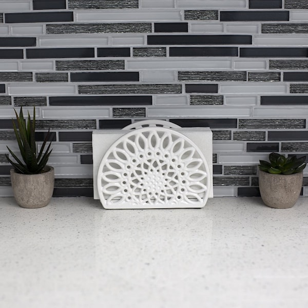 Hds Trading Sunflower Cast Iron Napkin Holder, White - ZOR96040