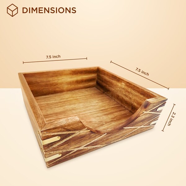 Vintiquewise Tabletop Decorative Wood Napkin Holder for Kitchen, Dining Table and Counter Tops - QI004390