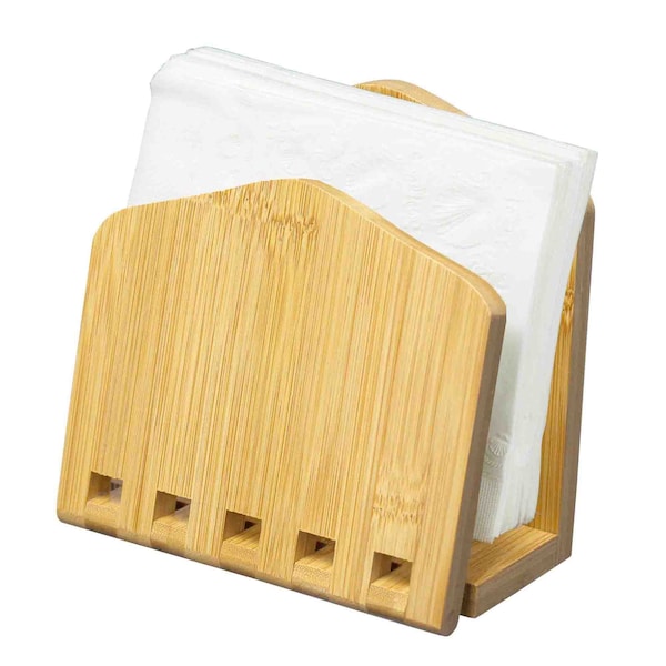 Hds Trading Bamboo Expandable Napkin Holder, Natural - ZOR95998