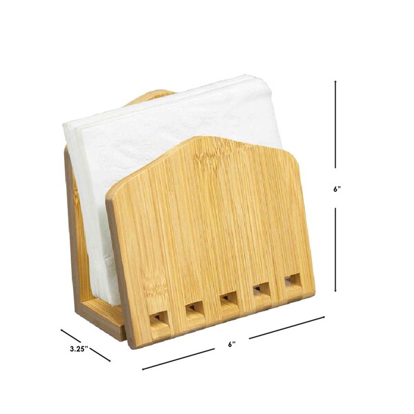 Hds Trading Bamboo Expandable Napkin Holder, Natural - ZOR95998