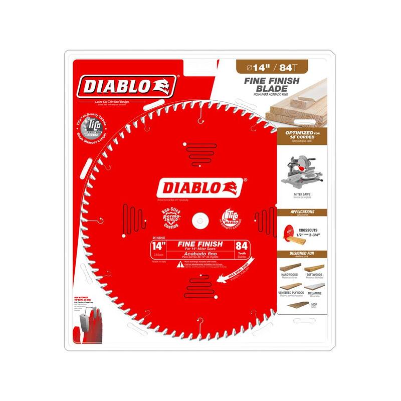 DIABLO 14 pulgadas x 84 dientes Hoja de sierra para acabado fino de madera - D1484X