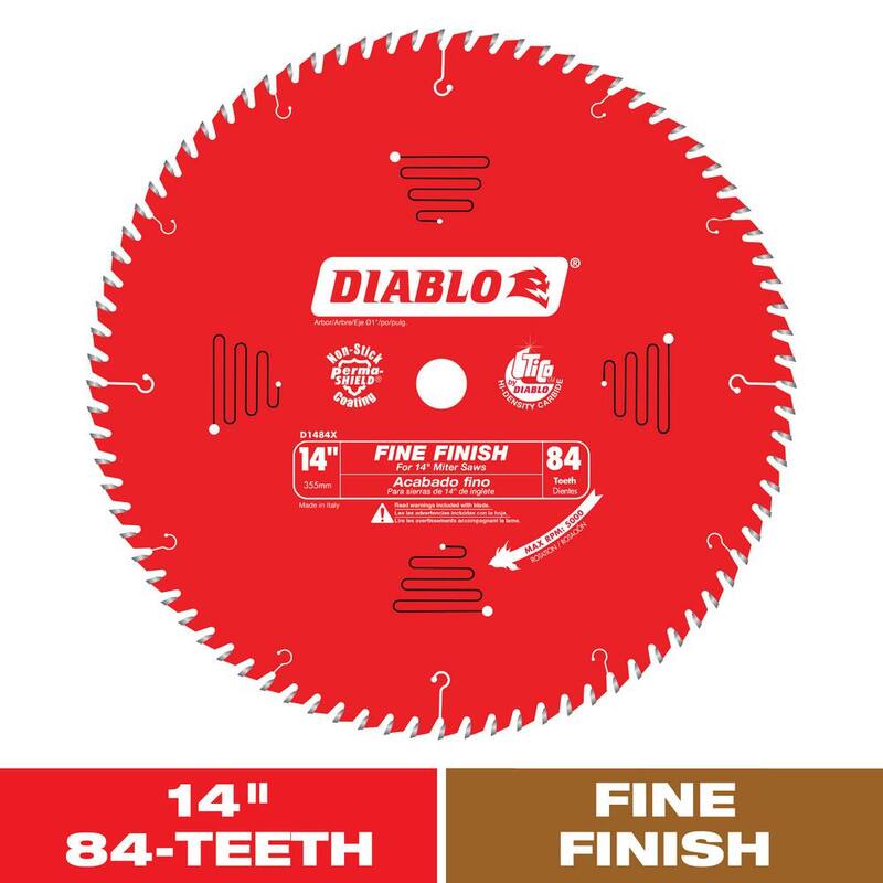 DIABLO 14 pulgadas x 84 dientes Hoja de sierra para acabado fino de madera - D1484X
