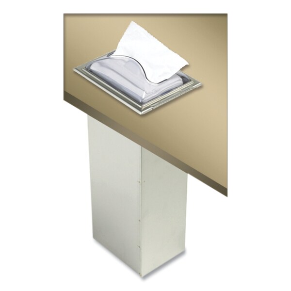 San Jamar In-Counter Napkin Dispenser, 7 x 5.5 x 19.63, Clear/Stainless Steel - H2003CLSS