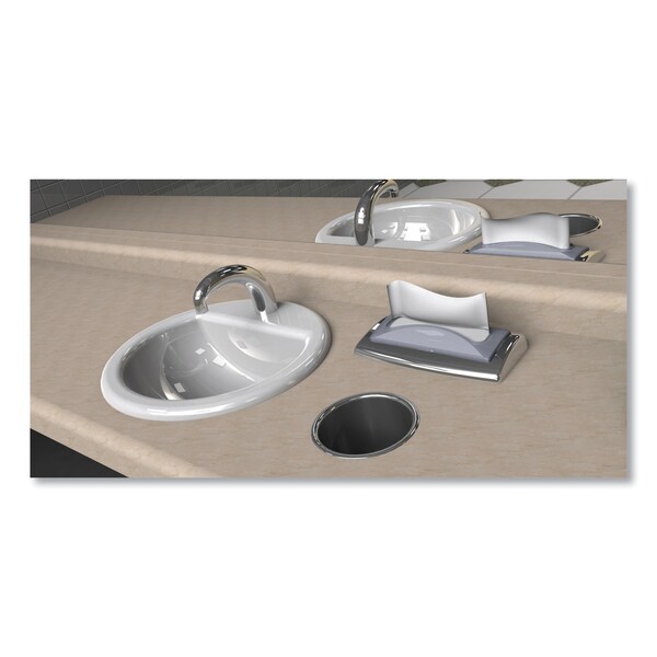 San Jamar In-Counter Napkin Dispenser, 7 x 5.5 x 19.63, Clear/Stainless Steel - H2003CLSS
