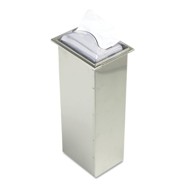 San Jamar In-Counter Napkin Dispenser, 7 x 5.5 x 19.63, Clear/Stainless Steel - H2003CLSS