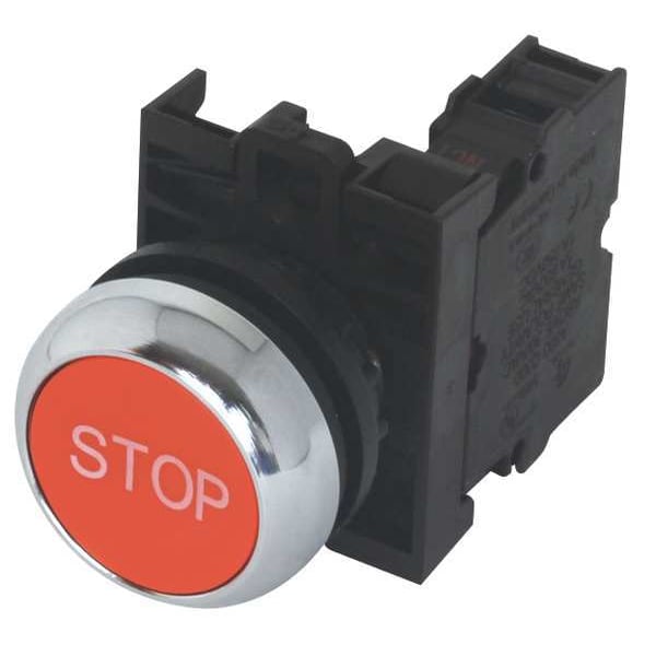 Botón pulsador no iluminado Eaton, 22 mm, 1NC, Rojo - M22M-D-R-GB0-K01