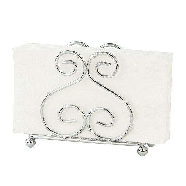Home Basics Scroll Collection Chrome Plated Steel Napkin Holder - NH40900