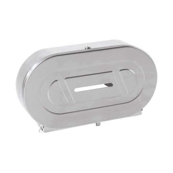 Partners Brand Twin Tissue Dispenser, 20 13/16" x 11 3/8" x 5 5/16", Silver - TTD112