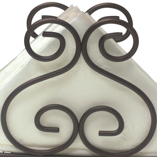 Home Basics Scroll Collection Steel Napkin Holder, Bronze - NH10652