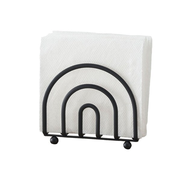 Home Basics Home Basics Wire Collection Napkin Holder, Black - ZOR96189