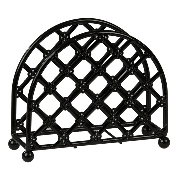 Home Basics Lattice Collection FreeStanding Napkin Holder, Black - NH44042
