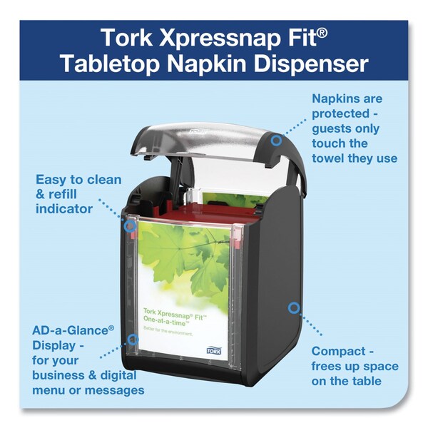 Tork Xpressnap Fit Starter Pack, 4 x 6 x 7, Black - 800723
