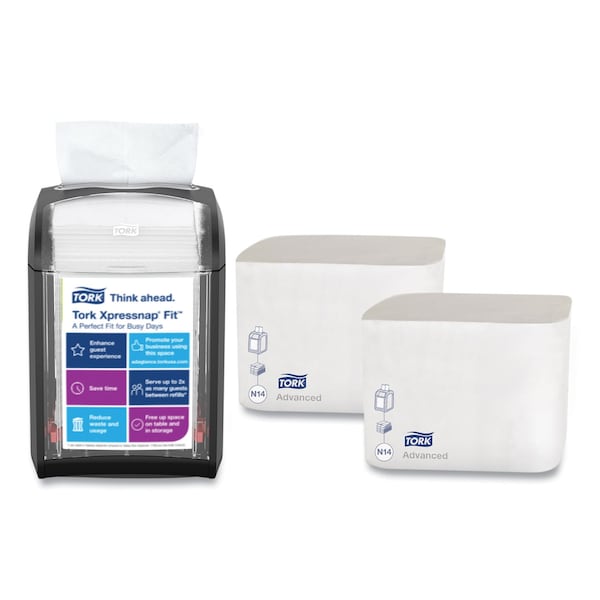 Tork Xpressnap Fit Starter Pack, 4 x 6 x 7, Black - 800723
