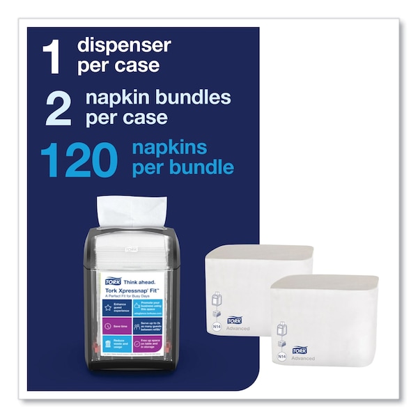 Tork Xpressnap Fit Starter Pack, 4 x 6 x 7, Black - 800723