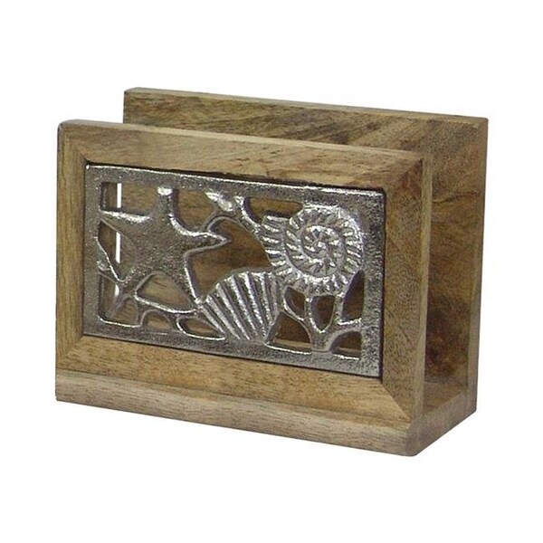 Nusteel NuSteel TG-NP-01N Wooden Napkin Holder with Polished Wood & Nickel - TG-NP-01N