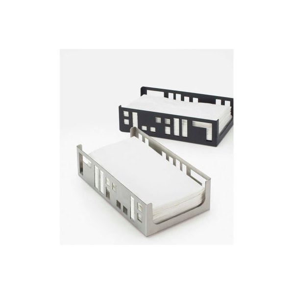 Cal Mil Plastics Cal-Mil Squared 4" x 8" Napkin Holder 9-1/4"W x 5-1/8"D x 2-1/2"H Stainless Steel - 1606-55