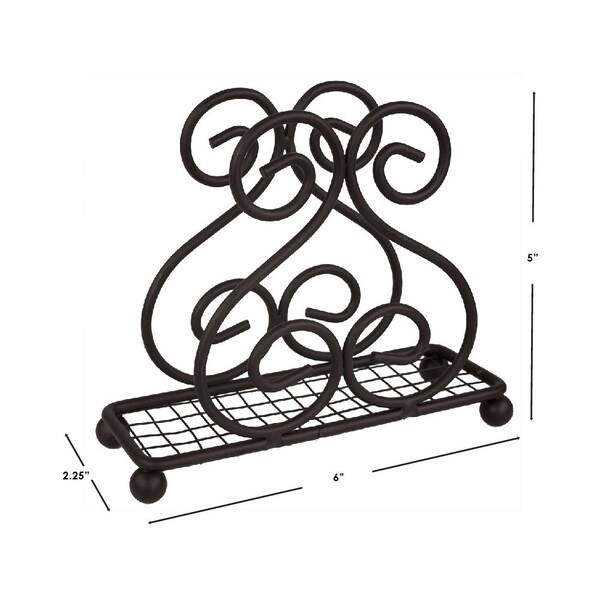 Hds Trading Scroll Collection Steel Napkin Holder, Bronze - ZOR96021