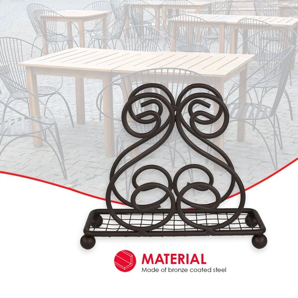 Hds Trading Scroll Collection Steel Napkin Holder, Bronze - ZOR96021