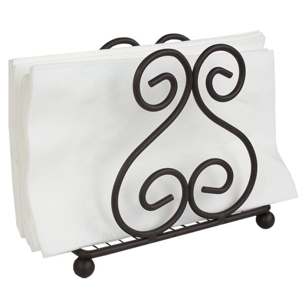 Hds Trading Scroll Collection Steel Napkin Holder, Bronze - ZOR96021