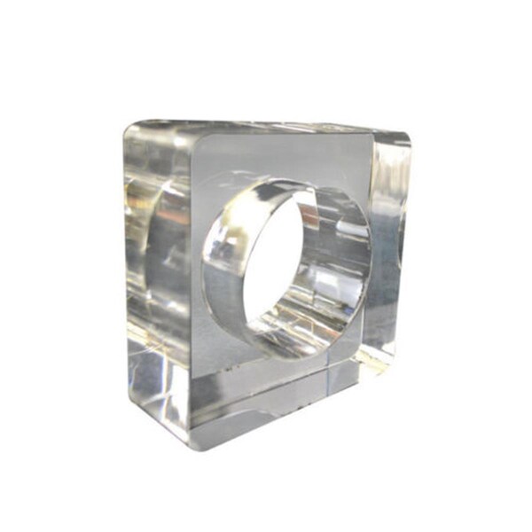 R16 Home Square Lucite Napkin Rings , Set of 4 - LNR01-C