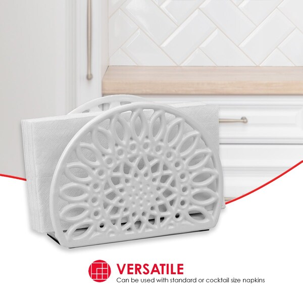 Home Basics Sunflower Cast Iron Napkin Holder, White - NH45813