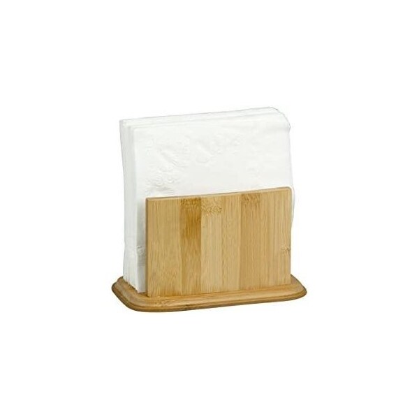 Home Basics Premium Bamboo Freestanding Large Capacity Napkin Holder, Natural - NH01067