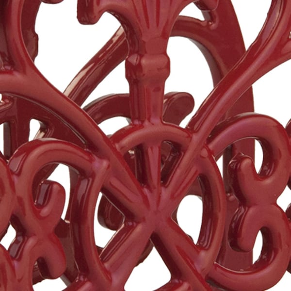 Home Basics Cast Iron Fleur De Lis Napkin Holder, Red - NH44393