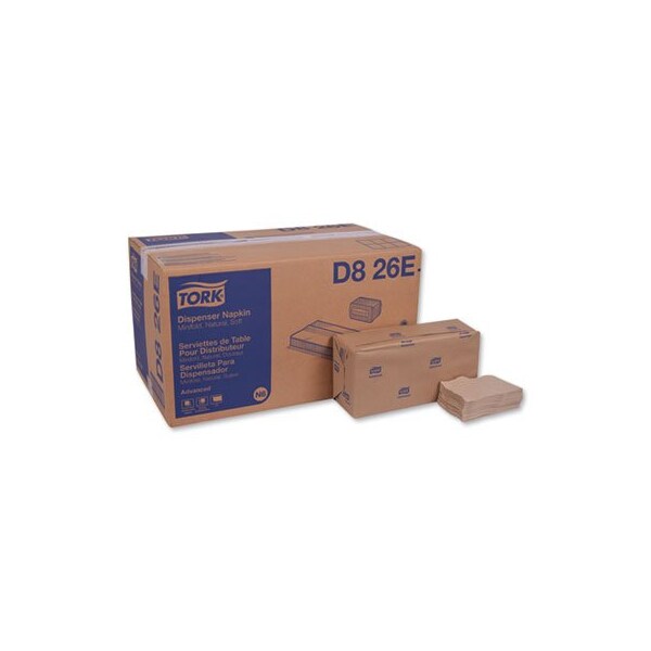 Essity Professional Hygiene N.A. Tork, ADVANCED SOFT MINIFOLD DISPENSER NAPKINS, 1-PLY, 13in X 12in, NATURAL, 6000PK - D826E