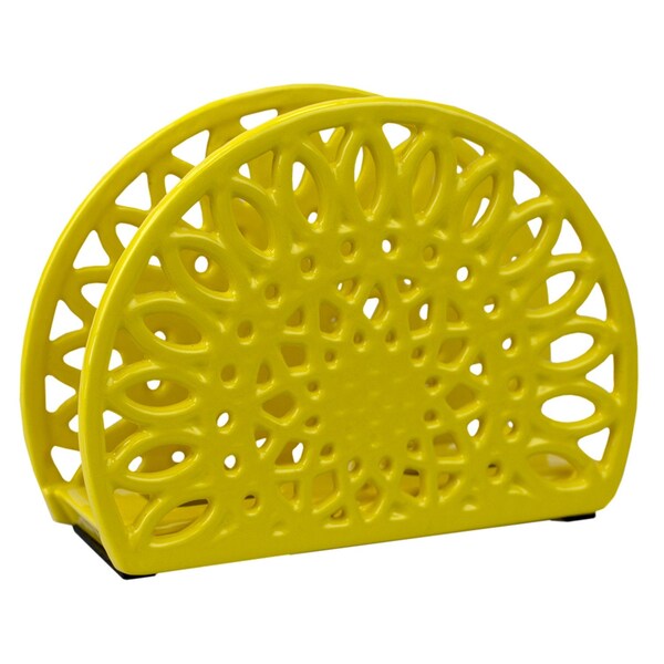 Home Basics Sunflower Cast Iron Napkin Holder, Yellow - NH45803