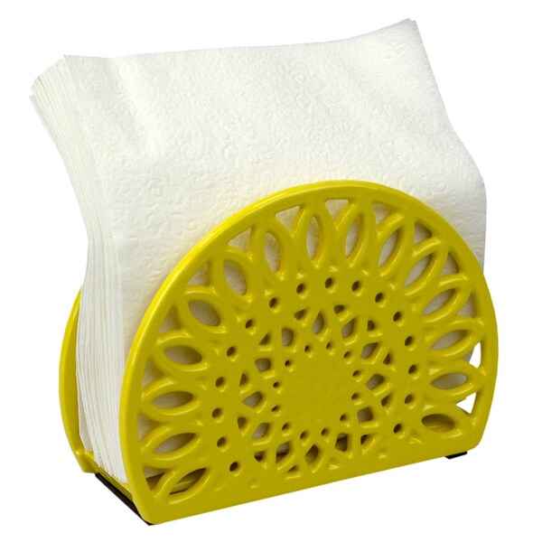 Home Basics Sunflower Cast Iron Napkin Holder, Yellow - NH45803
