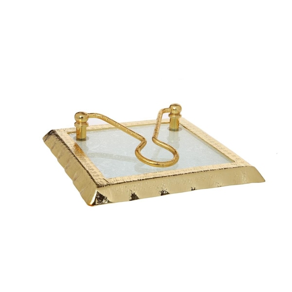 Classic Touch Decor Classic Touch MGN035 Napkin Holder with Gold Rim - 7.75 x 7.75 x 2.25 in. - MGN035