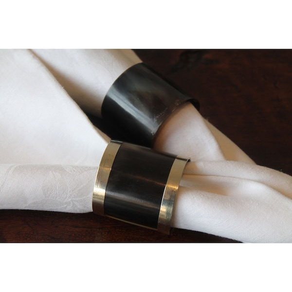 Elk Studio Horn Napkin Rings, Metal Band Set of 4 - NAP021/S4