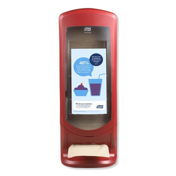 Tork Xpressnap Stand Napkin Dispenser, 9.25 x 9.25 x 24.5, Red - 6336000