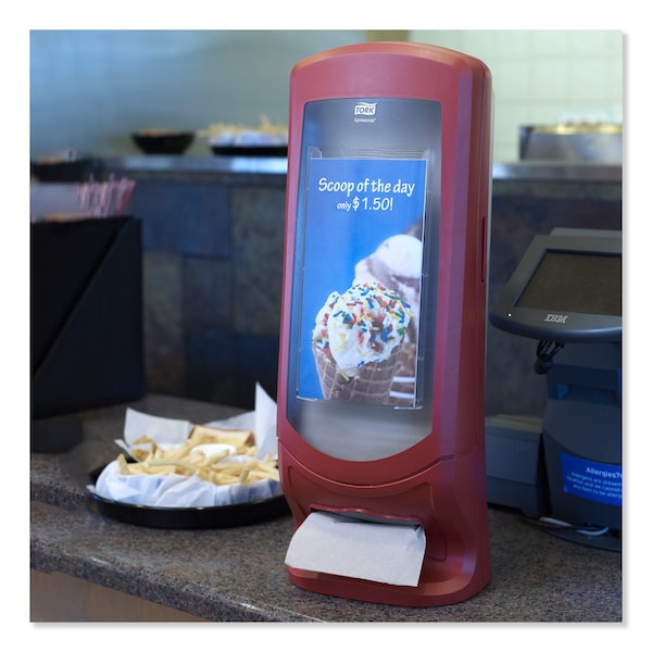 Tork Xpressnap Stand Napkin Dispenser, 9.25 x 9.25 x 24.5, Red - 6336000
