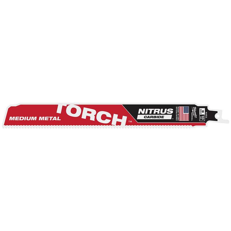 Milwaukee 9 pulgadas 10 TPI TORCH Nitrus Dientes de Carburo Medio Hoja de Sierra Recíproca para Metal SAWZALL - 48-00-6252