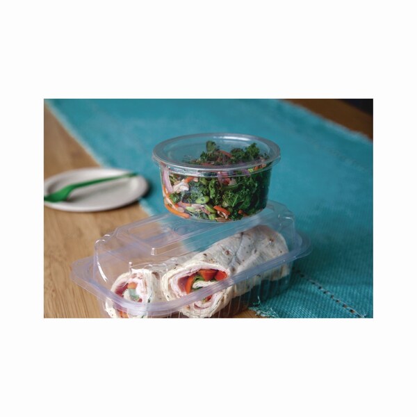 Eco-Products Round Deli Containers, 12 oz, 4.63 in. Diameter x 2.13 in.h, Clear, Plastic, 500PK - EP-RDP12