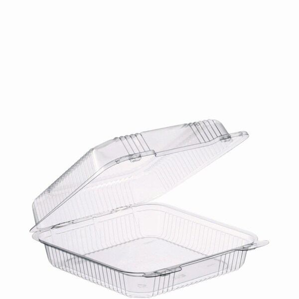 Dart StayLock Clear Hinged Lid Containers, 8.6 x 9 x 3, Clear, Plastic, 200PK - C55UT1