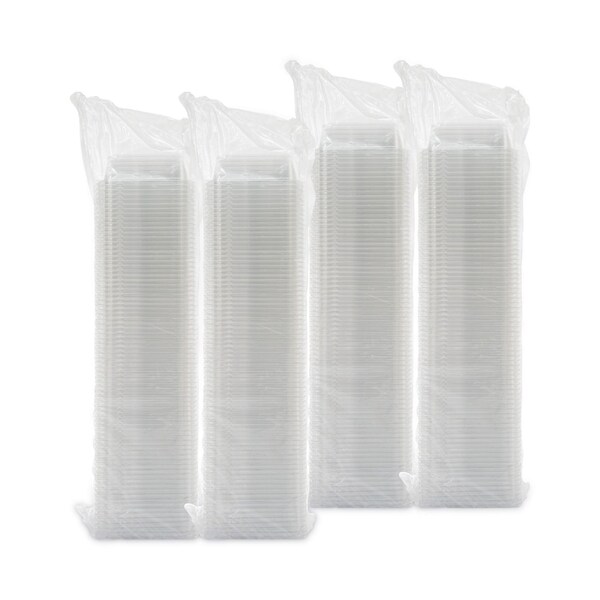 Dart TamperGuard Snack Boxes, 2-Compartment, 6.3 x 6.3 x 2.1, Clear, Plastic, 300PK - SBTG2