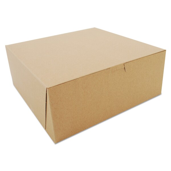 Sct Kraft One-Piece Non-Window Bakery Boxes, 10 x 10 x 4, Brown, Paper, 100PK - 0973K