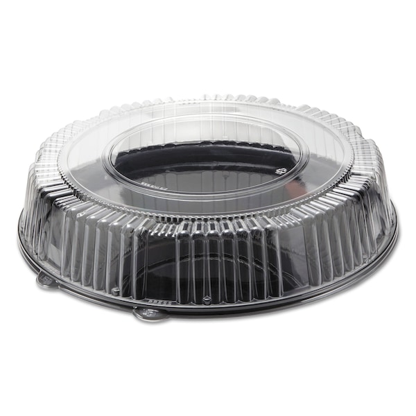 Wna Round Catering Tray with Dome Lid, 16 in. Diameter, Black/Clear, Plastic, 25PK - WNA AC916BLPET