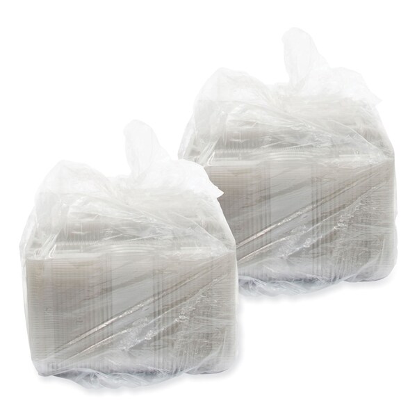 Dart StayLock Clear Hinged Lid Containers, 8 x 13.38 x 2.6, Clear, Plastic, 200PK - PET90UT1