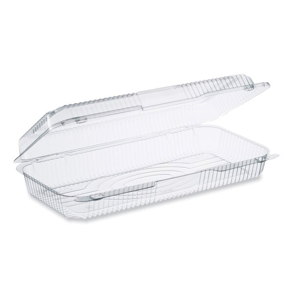 Dart StayLock Clear Hinged Lid Containers, 8 x 13.38 x 2.6, Clear, Plastic, 200PK - PET90UT1