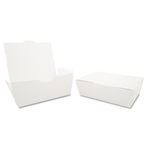 Sct ChampPak Carryout Boxes, No 3, 7.75 x 5.5 x 2.5, White, Paper, 200PK - SCH 0743