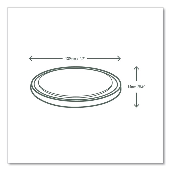 Vegware Round Deli Pot Lids, for 8 oz to 32 oz Deli Containers, Plastic, PK500 - VDC-120H