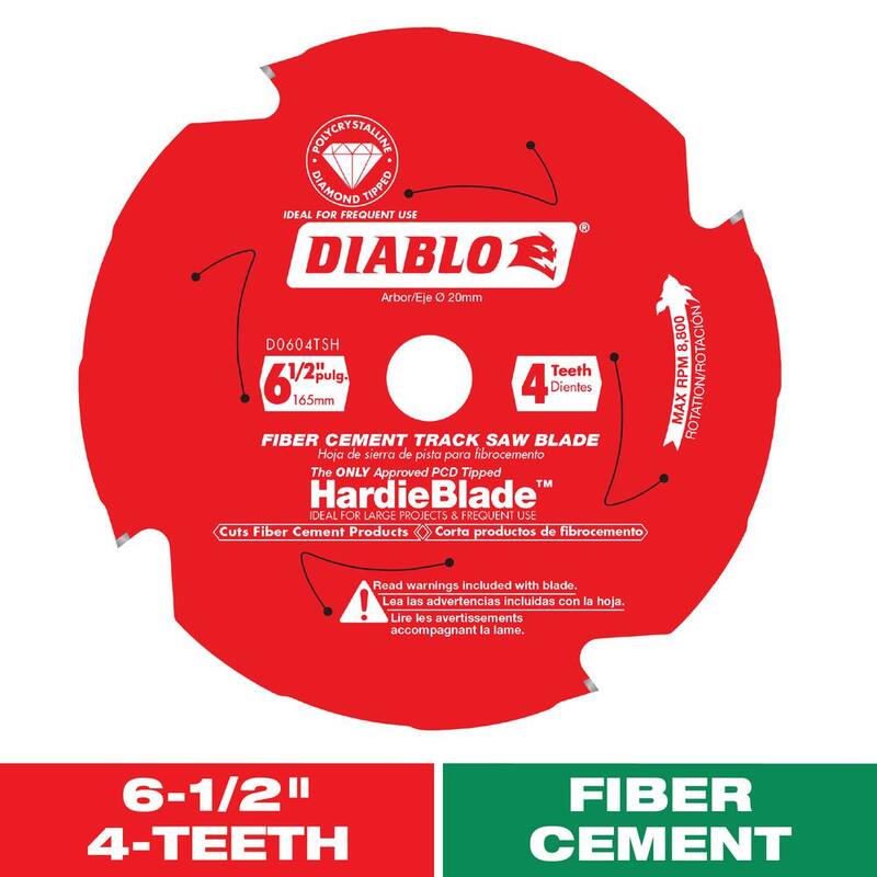 DIABLO Hoja de sierra para pista de 6-1/2 pulgadas y 4 dientes para James Hardie y fibrocemento - D0604TSH