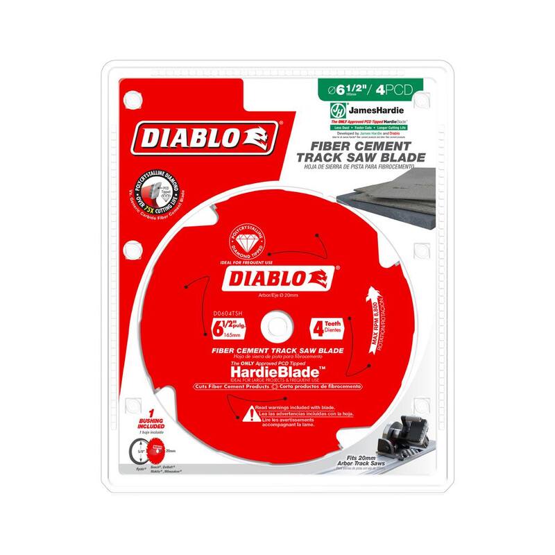 DIABLO Hoja de sierra para pista de 6-1/2 pulgadas y 4 dientes para James Hardie y fibrocemento - D0604TSH