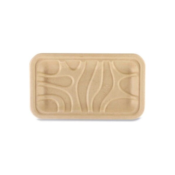 World Centric Fiber Trays, 1-Compartment, 8.3 x 4.9 x 0.7, Natural, 500/Carton - TRSC17S
