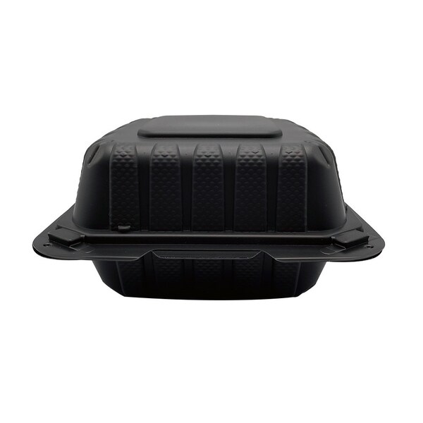 Empress Earth Hinged Container Mineral Filled PP 6 in. x 6 in. x 3 in. Black, 25PK - EPPHLB-66